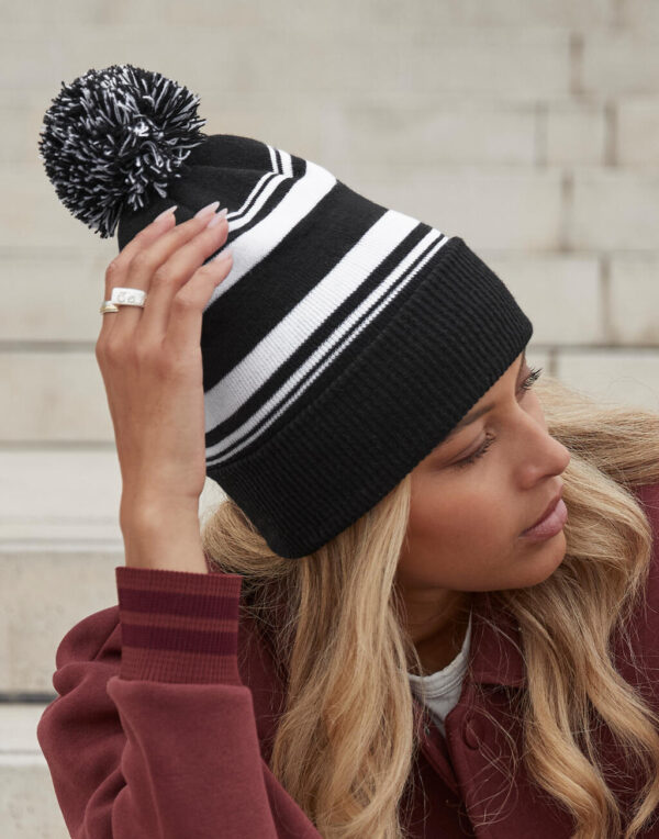 Striped Fan Beanie - Image 2